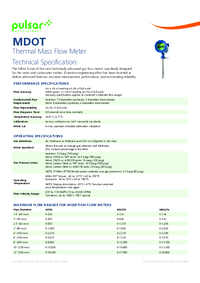 Thumbnail of document Data Sheet - MDot Inline Mass Flow Meter